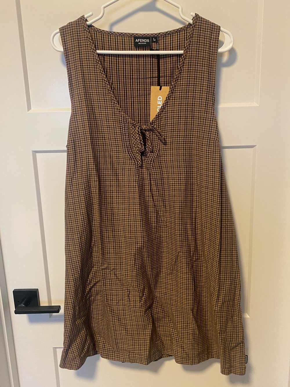 Afends Brown Plaid Dress